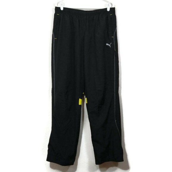 Puma Women's Drawstring Open Hems Ankle Zip Track Pants Black Size XL (33") - Picture 1 of 9